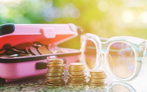 Money and sunglasses